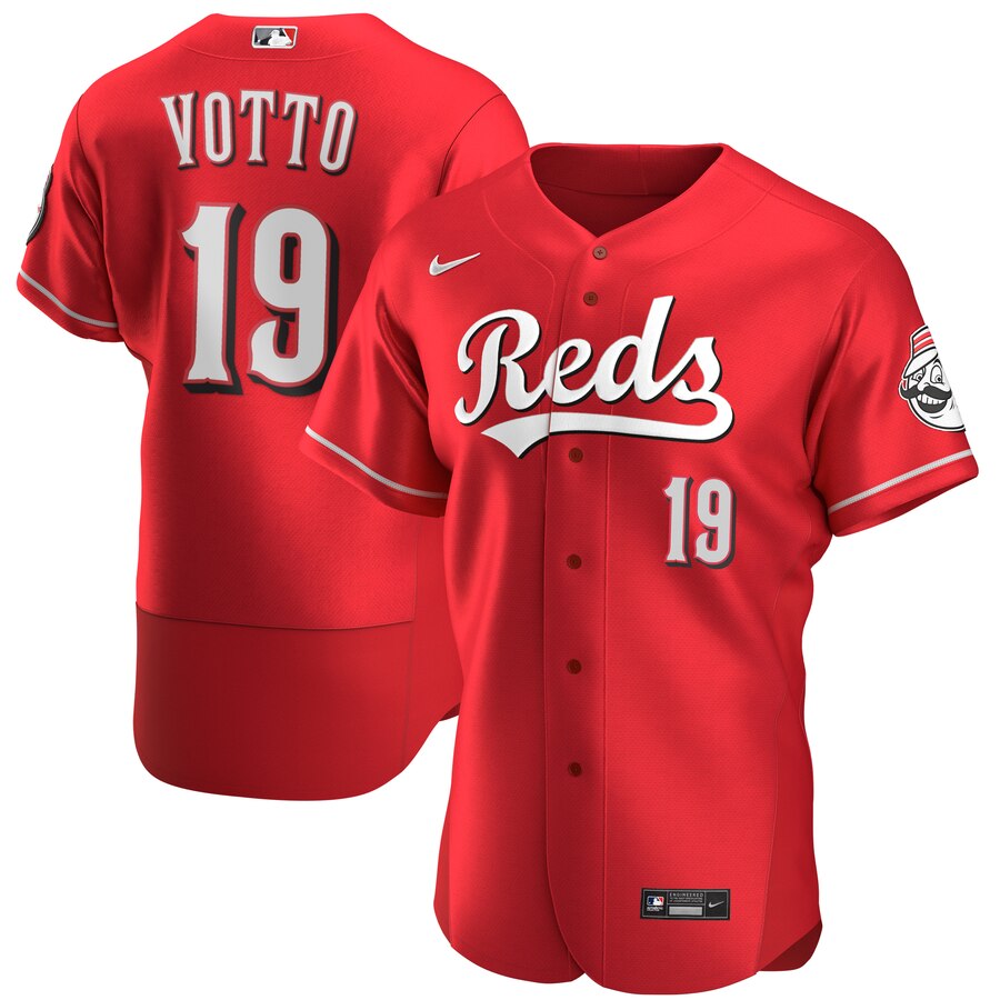 Cincinnati Reds 19 Joey Votto Men Nike Scarlet Authentic Alternate Player MLB Jersey